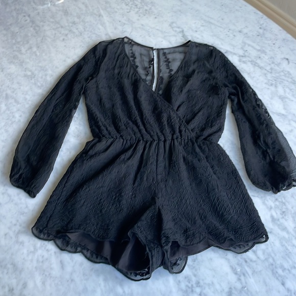 Revolve Dolce Vita Black Lace Romper - Picture 4 of 10